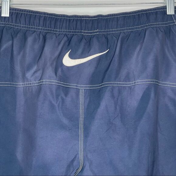 Nike Vintage 90s Navy Swoosh Men's Swim Trunks VTG Retro - Picture 3 of 8